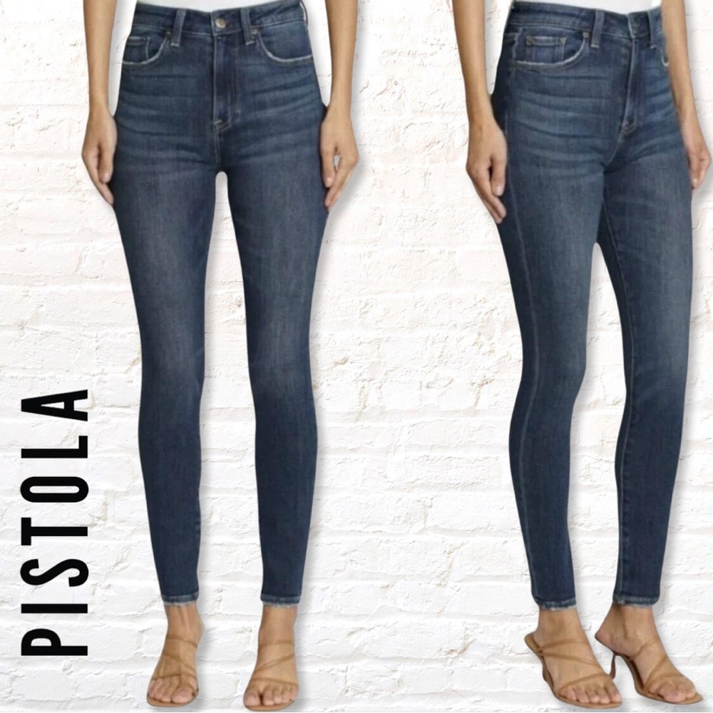Pistola High Rise Stretch Skinny Jeans Size 27 Dark Wash Blue Denim